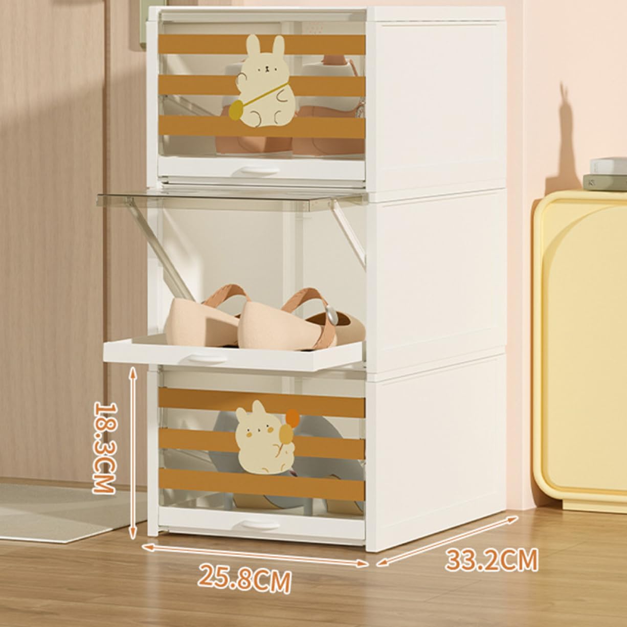 Amazon｜[GZGZ] 大きい シューズボックス 玄関収納靴棚 透明 3個セット